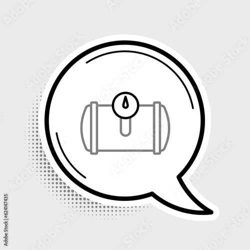 Line Gas tank for vehicle icon isolated on grey background. Gas tanks are installed in a car. Colorful outline concept. Vector