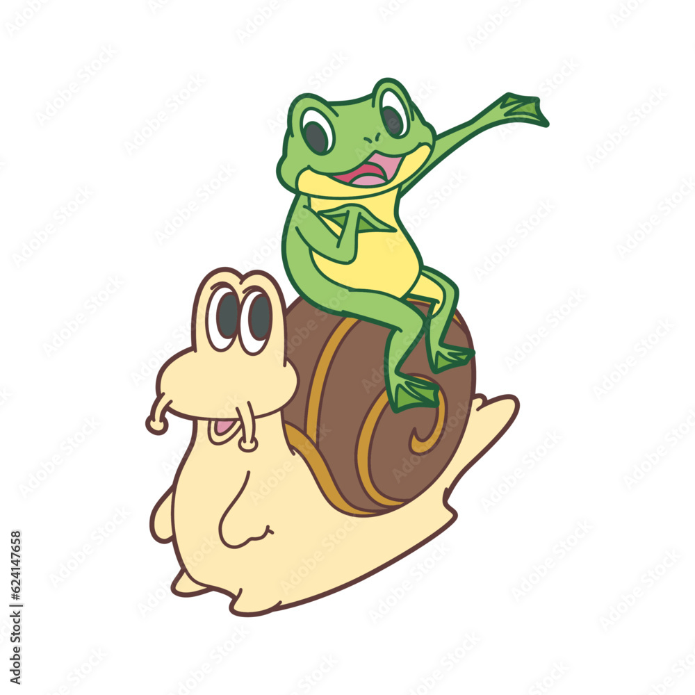 カエルとカタツムリ カラー カエルとカタツムリ カラー
