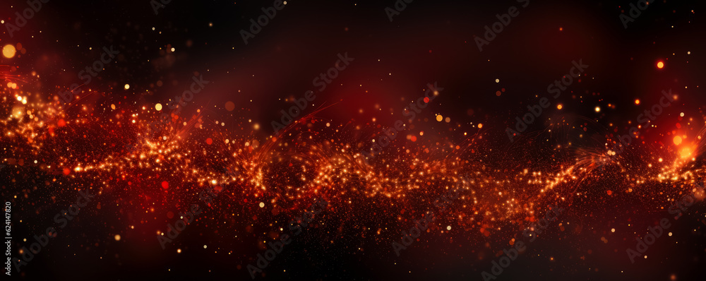 Abstract background with crimson red and gold particles Abstract background with crimson red and gold particles