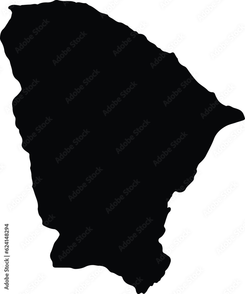 Silhouette map of Ceará Brazil with transparent background.