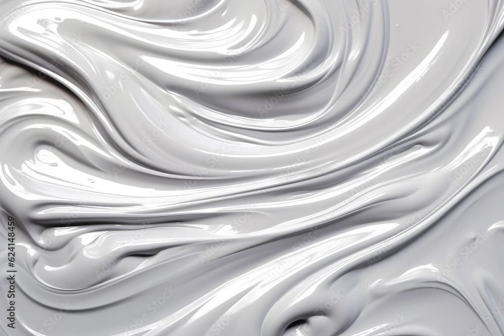 White and silver paint texture in waves. Generative AI White and silver paint texture in waves. Generative AI