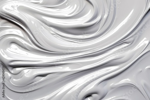 White and silver paint texture in waves. Generative AI