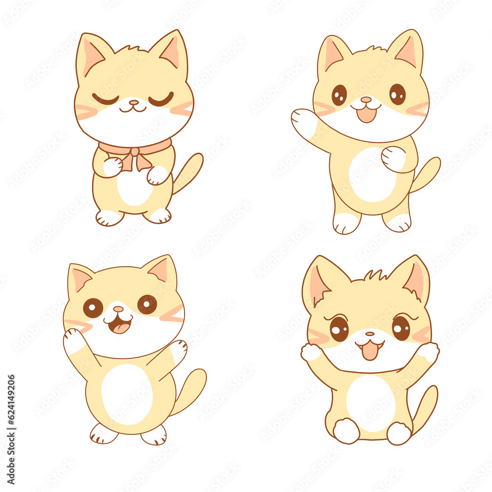 set of cats, illustration set of cats, illustration