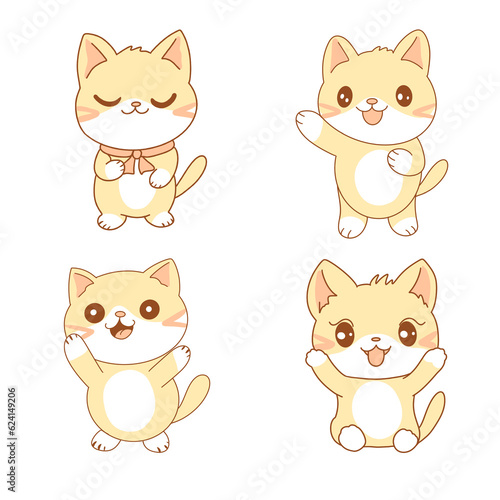 set of cats, illustration 
