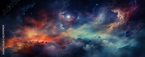 Colorful space galaxy cloud  photo