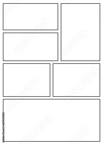 Manga storyboard layout A4 template for rapidly create papers and comic book style page 11