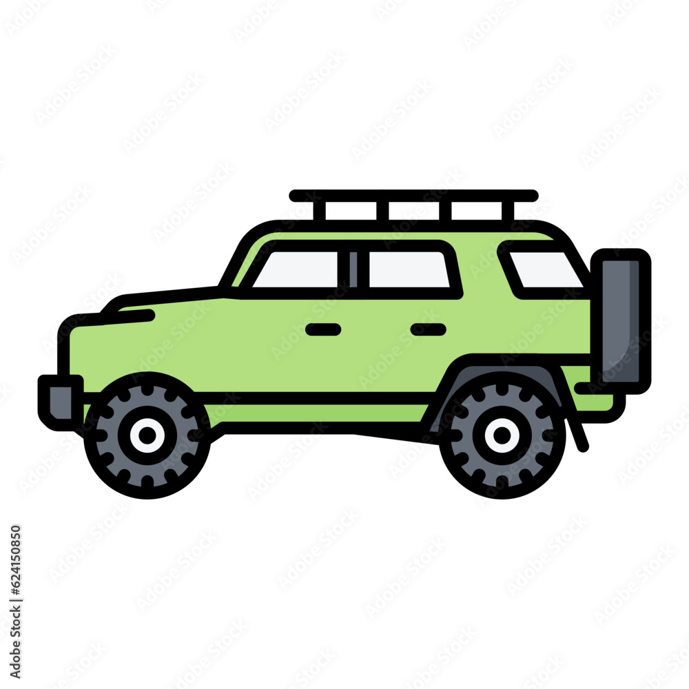 Jeep Line Color Icon Jeep Line Color Icon