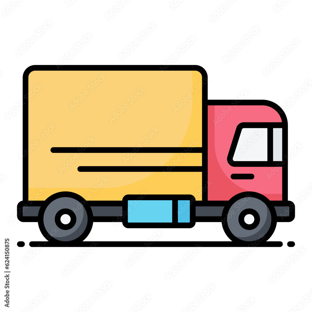 Truck Line Color Icon Truck Line Color Icon
