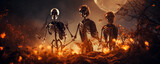 Skeletons In Spooky Nights , background
