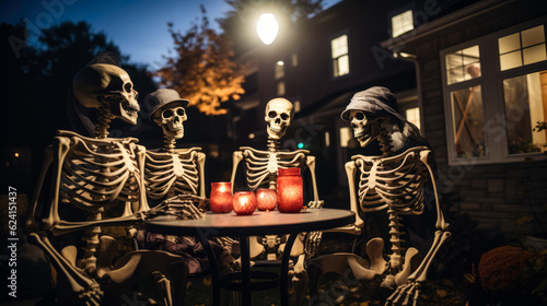 Skeletons In Spooky Nights  background
