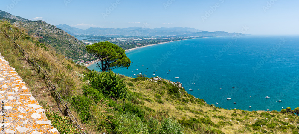 Panoramic view from the Jupiter Anxur Temple in Terracina, province of Latina, Lazio, central Italy.
