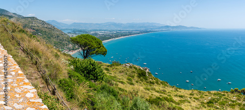 Fototapeta Naklejka Na Ścianę i Meble -  Panoramic view from the Jupiter Anxur Temple in Terracina, province of Latina, Lazio, central Italy.