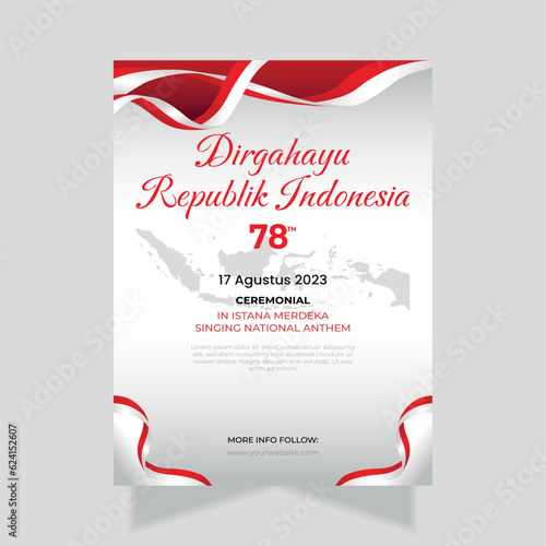 Indonesia independence day poster template photo