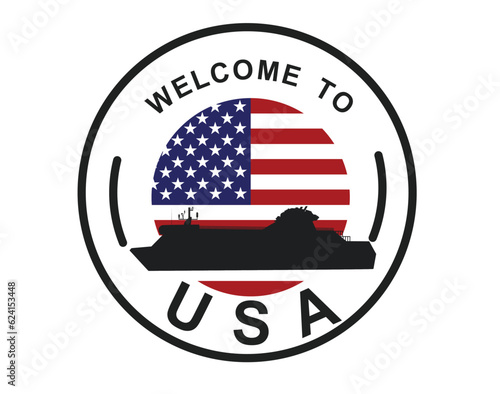 Welcome to USA stamp. vector