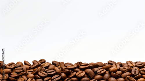 Coffee beans on a neutral background with space for textGenerative AI