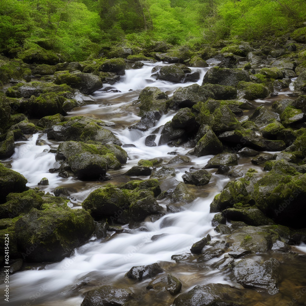 water fall nature landscape forest rocks river