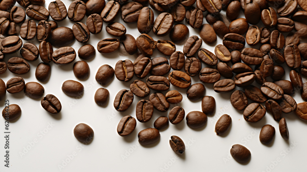 Obraz premium Coffee beans on a neutral background. Generative AI