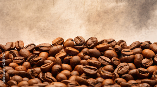 Coffee beans on a neutral background. Generative AI © Nico Vincentini