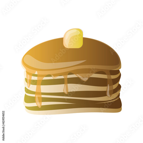 stack of fried pancakes doused by hot chocolate
