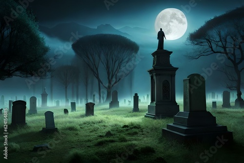 cemetery in the night