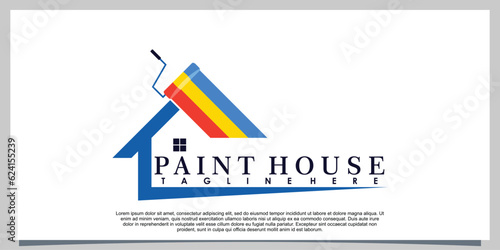 house paint logo design with creative concept