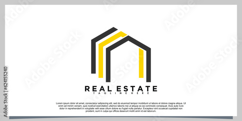 real estate logo design with modern concept