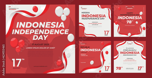 social media post Indonesia independence day template