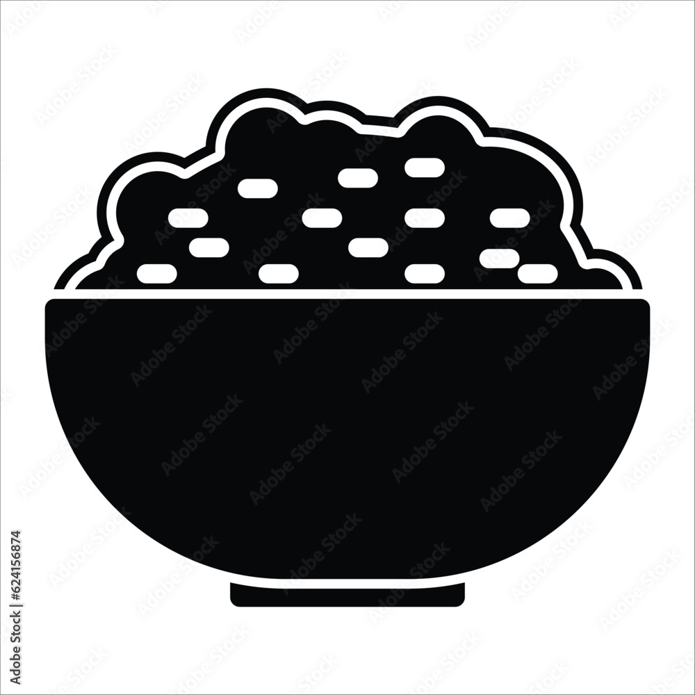 rice bowl icon vector design template rice bowl icon vector design template