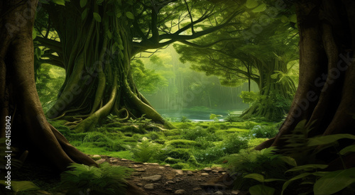 Deep tropical jungles of Southeast Asia, Deep rain forest. © visoot