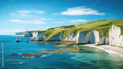 Landscape on the cliffs of Etretat, Natural amazing cliff's, Etretat.