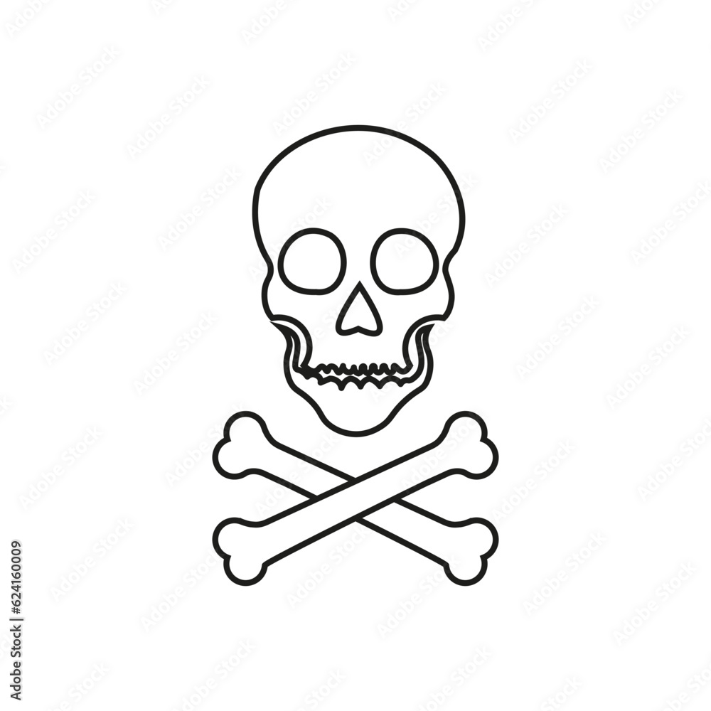 Skull and Bones vector icon. danger illustration sign. poison symbol or logo.