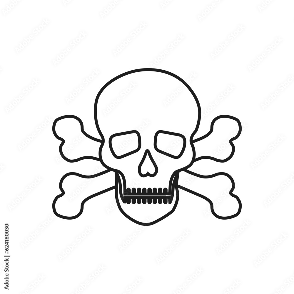 Obraz premium Skull and Bones vector icon. danger illustration sign. poison symbol or logo.