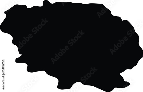 Silhouette map of Creuse France with transparent background.