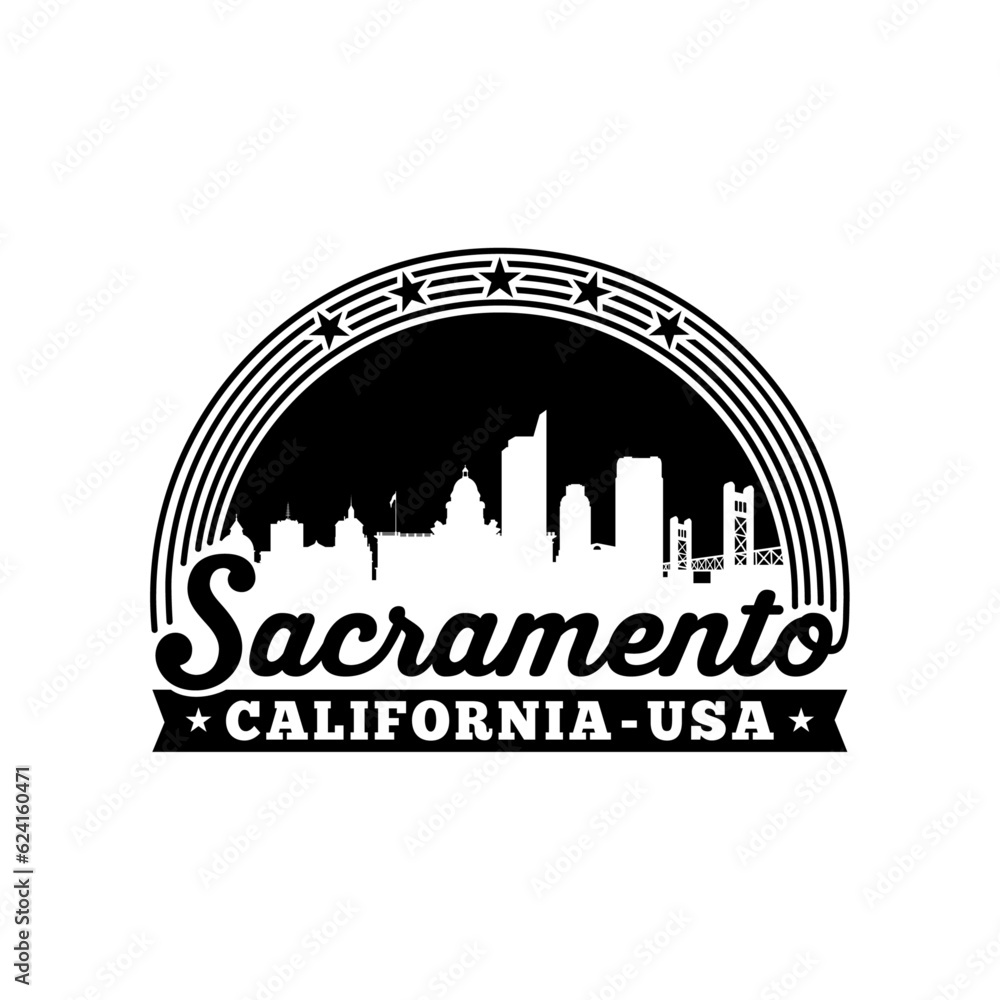 Sacramento, California, USA logo design template. Vector and illustration.
