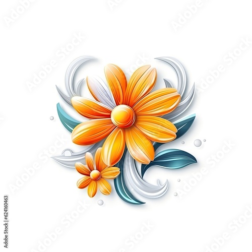 Cute Daisy blooming flower isolated on white background. Floral design with elegant flower. Generative AI