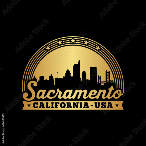 Sacramento, California, USA logo design template. Vector and illustration.