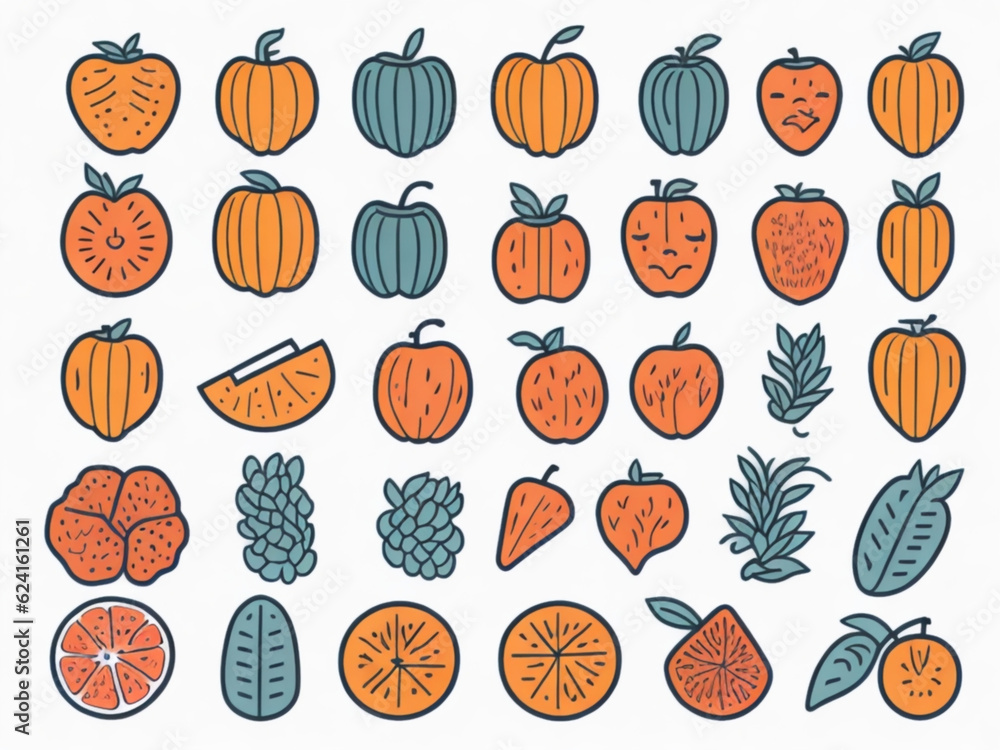set of pumpkins set of pumpkins