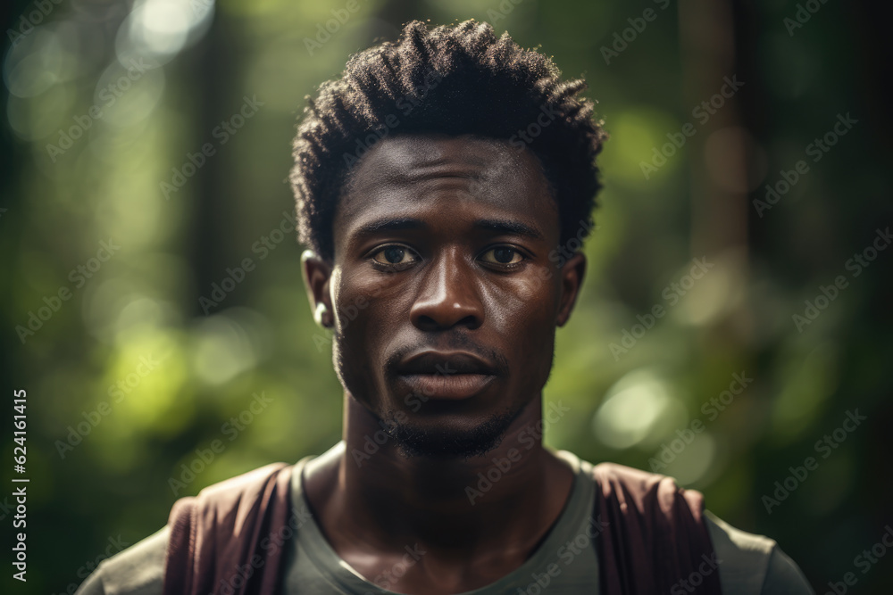 Portrait of an african man in nature Portrait of an african man in nature