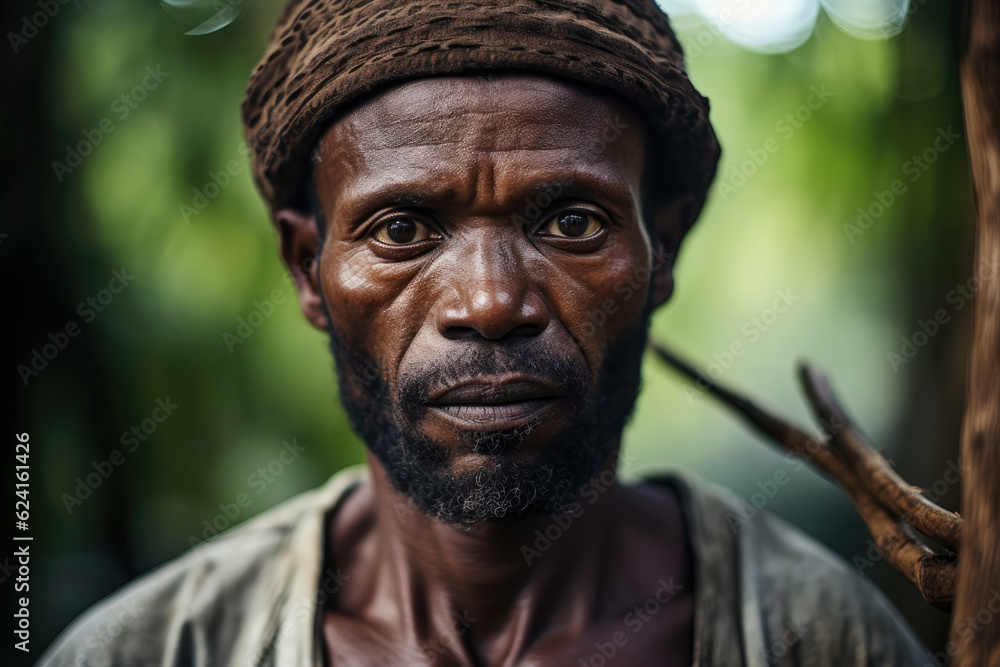 Portrait of an african man in nature Portrait of an african man in nature