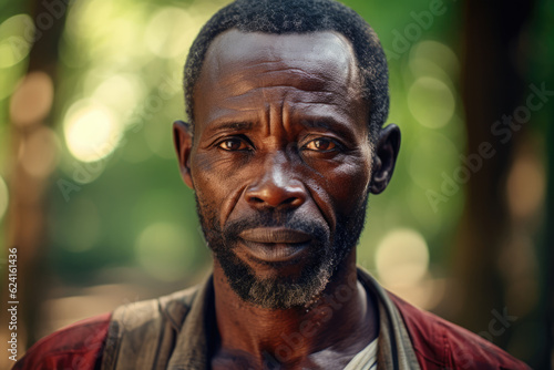 Portrait of an african man in nature