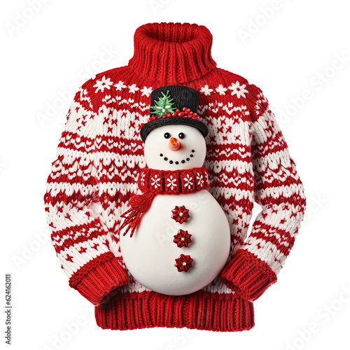 Christmas ugly sweater isolated. Illustration AI Generative