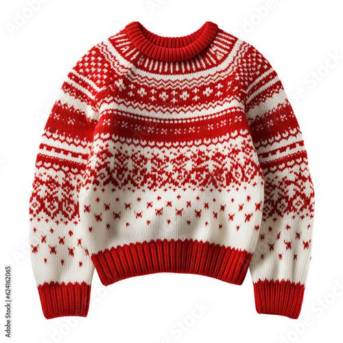 Christmas ugly sweater isolated. Illustration AI Generative