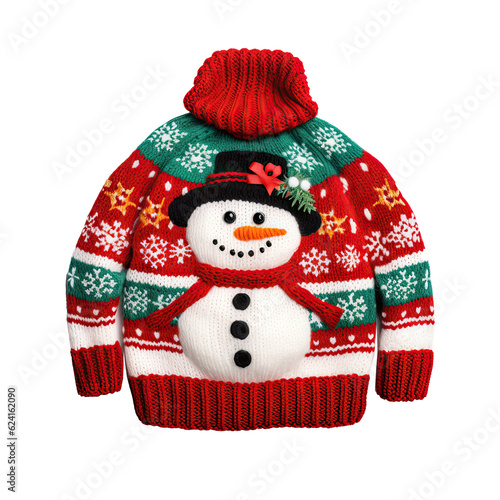 Christmas ugly sweater isolated. Illustration AI Generative