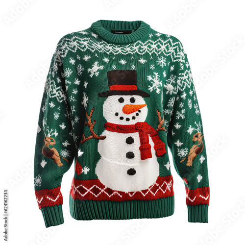 Christmas ugly sweater isolated. Illustration AI Generative