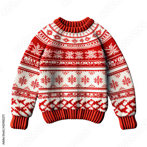 Christmas ugly sweater isolated. Illustration AI Generative