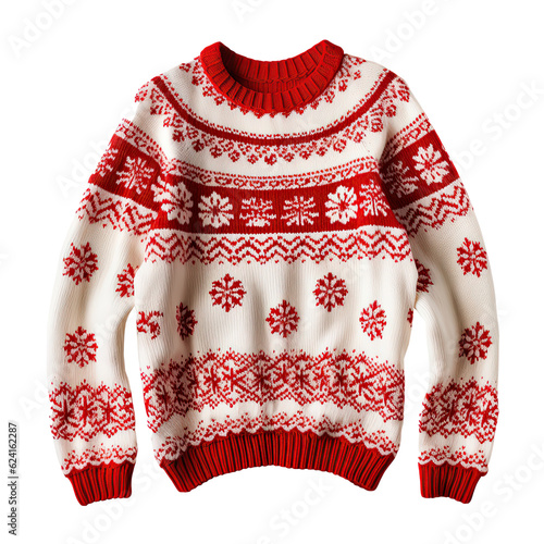 Christmas ugly sweater isolated. Illustration AI Generative