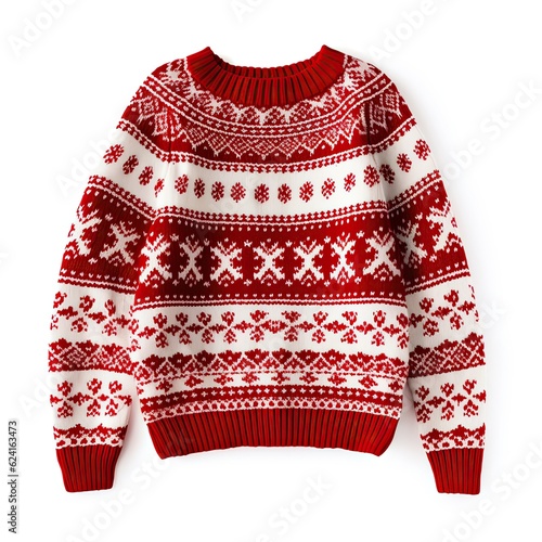 Christmas ugly sweater isolated. Illustration AI Generative