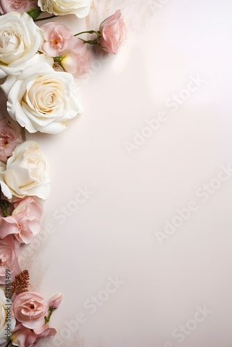 Romantic wedding background. Illustration AI Generative.