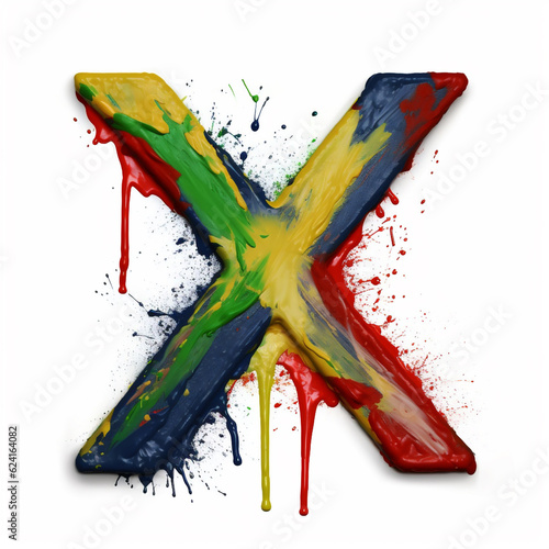 paint splatter on X