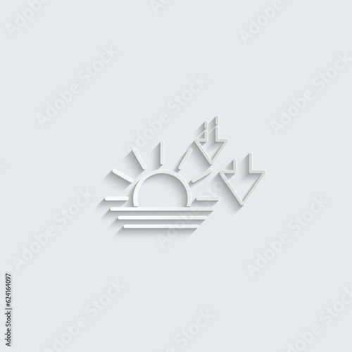 Fototapeta Naklejka Na Ścianę i Meble -  sunset icon vector weather sign